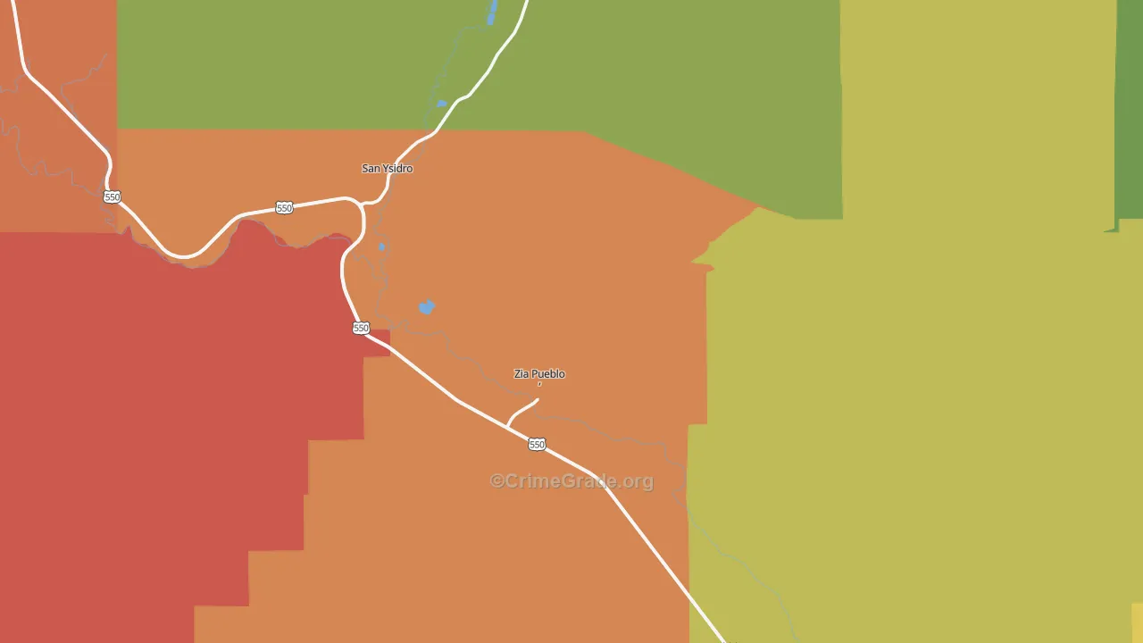 Zia Pueblo, NM Map of Arson Rates