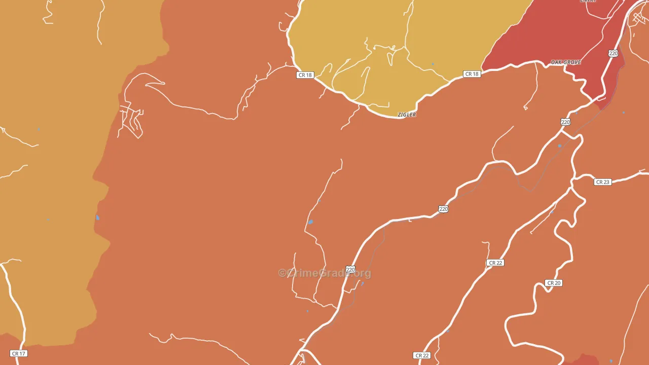 Zigler, WV Map of Arson Rates