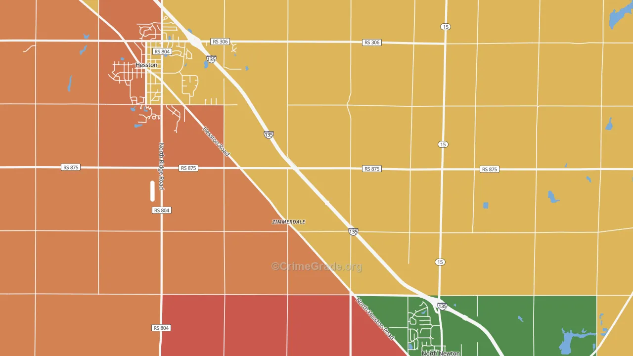 Zimmerdale, KS Map of Arson Rates