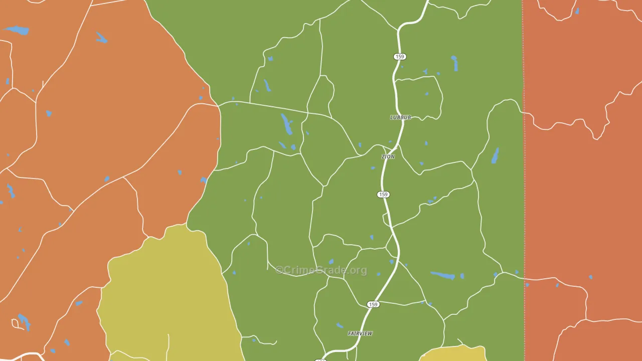 Zion, AL Map of Arson Rates