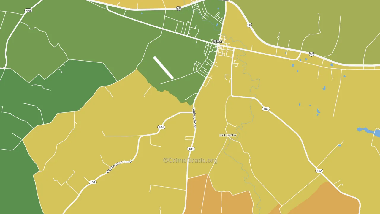 Zion, KY Map of Arson Rates