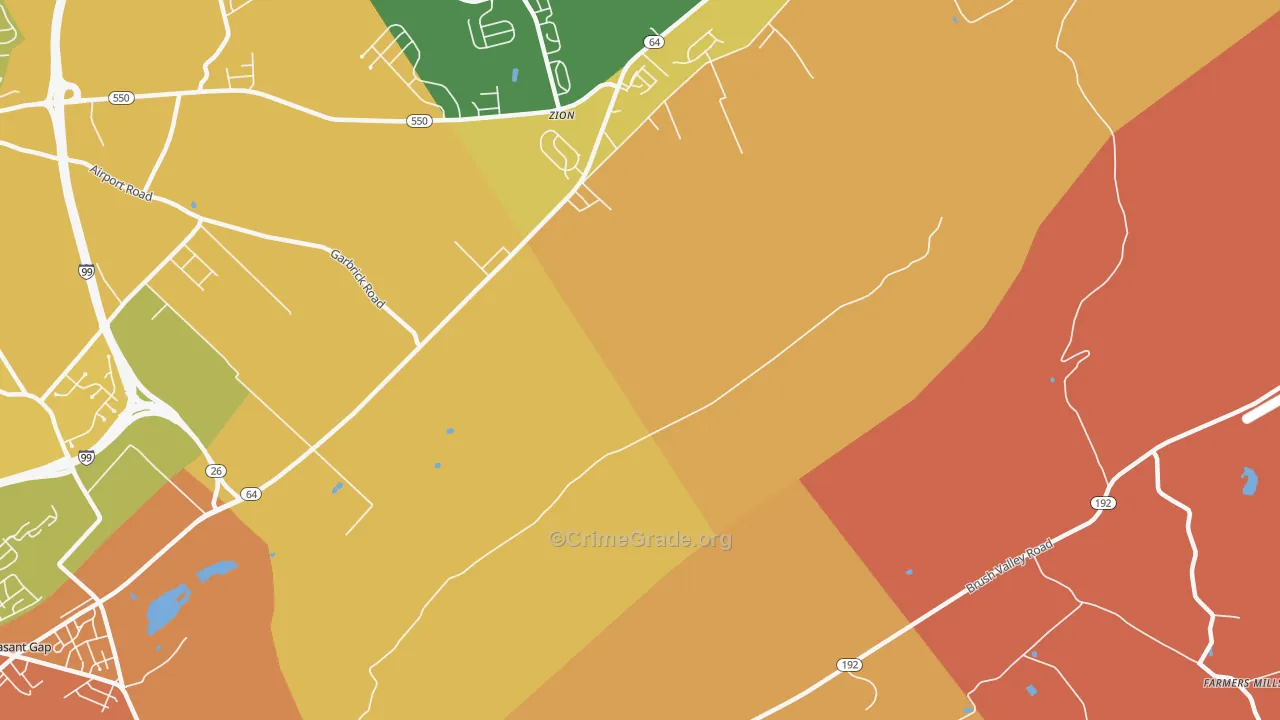 Zion, PA Map of Arson Rates