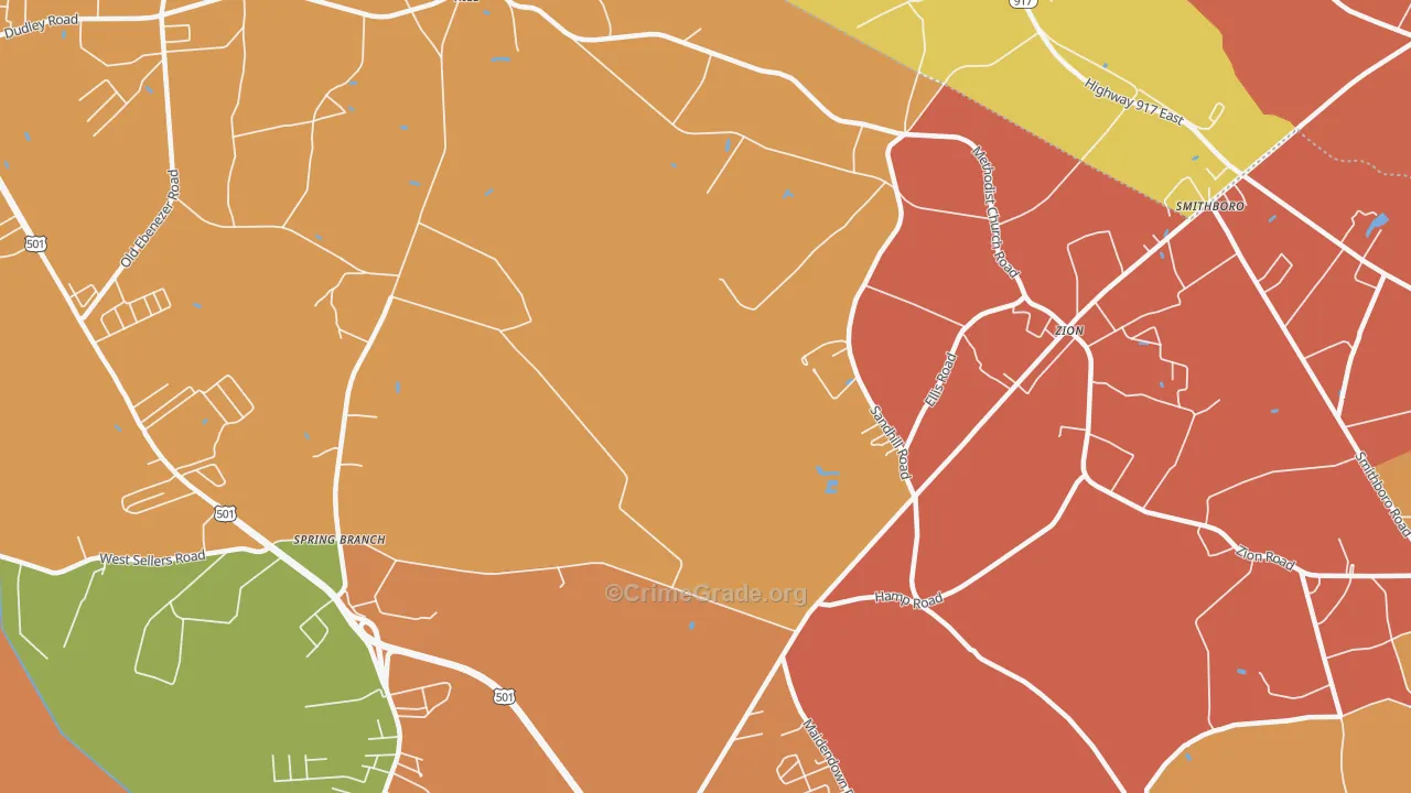 Zion, SC Map of Arson Rates