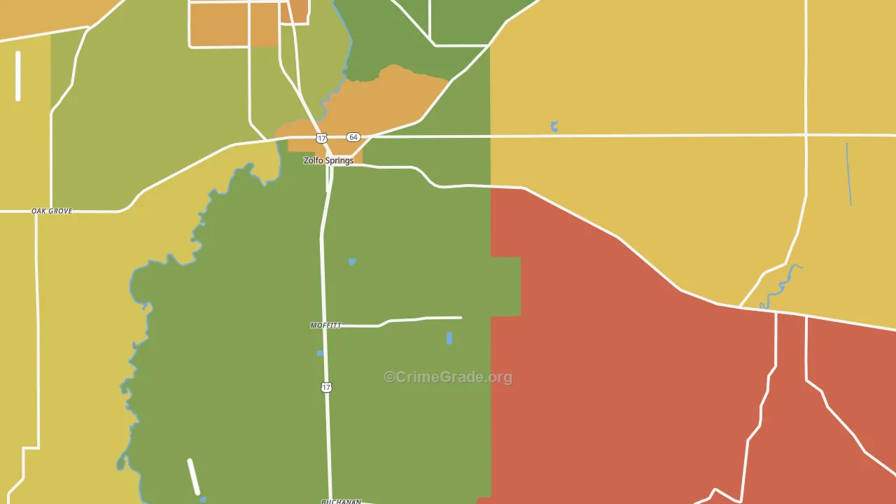 Zolfo Springs, FL Map of Arson Rates