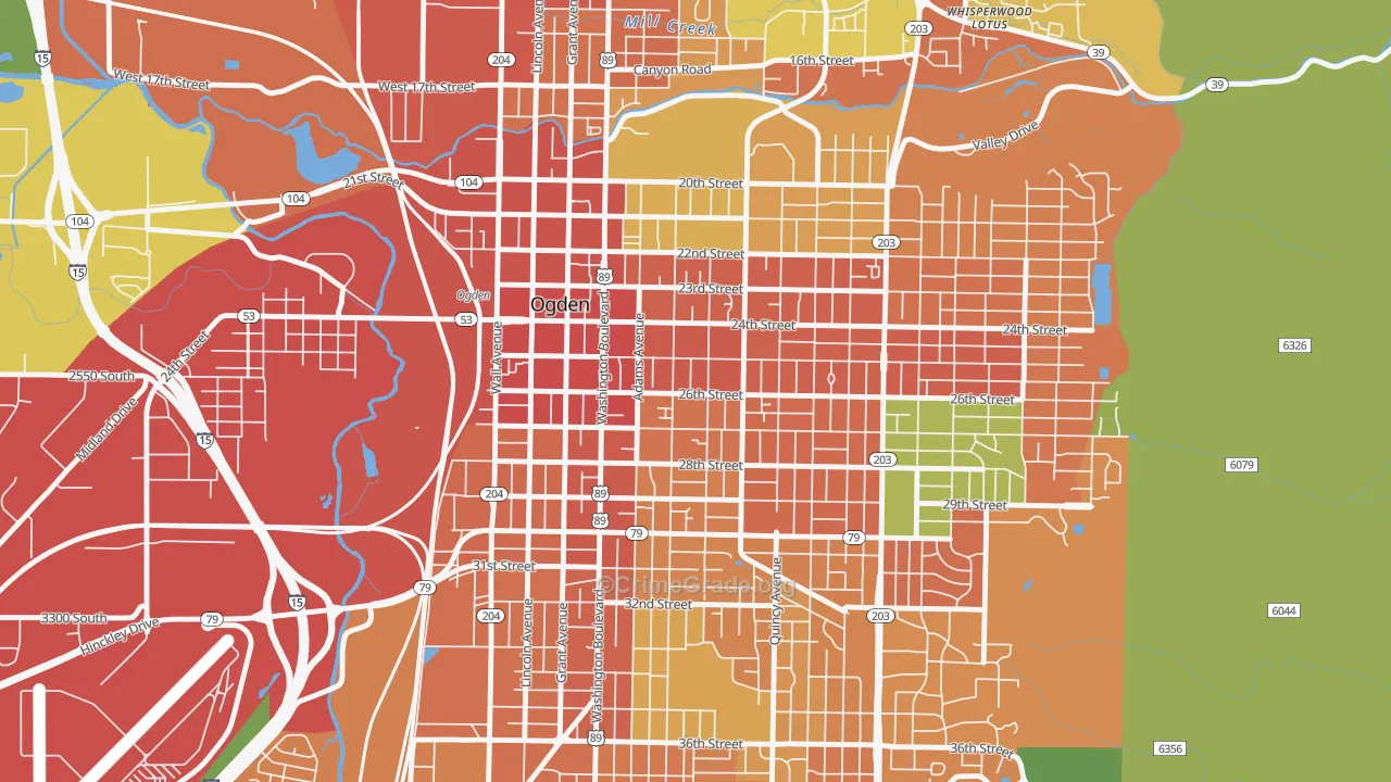 25th Street, Ogden, UT Map of Assault Rates