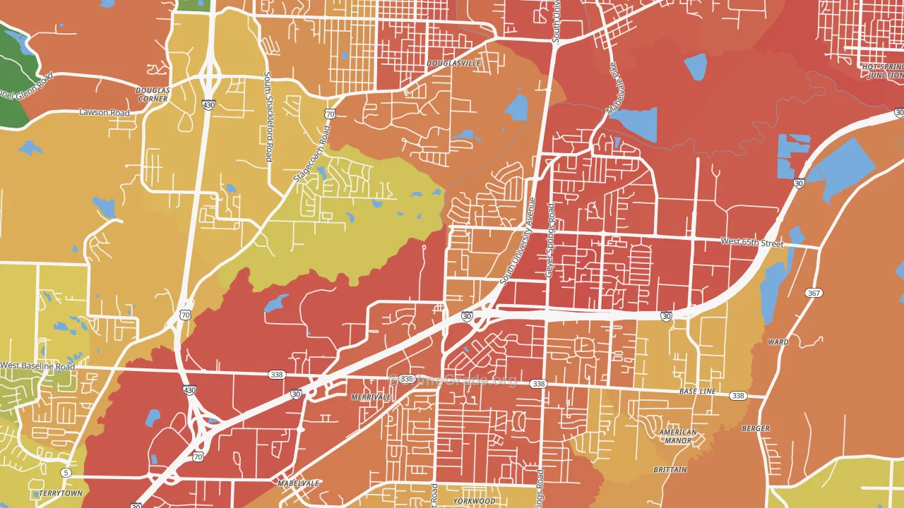 65th Street West, Little Rock, AR Map of Assault Rates