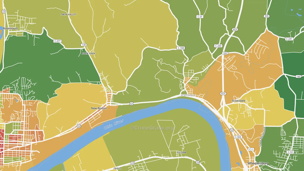 6th Ward, Portsmouth, OH Map of Assault Rates