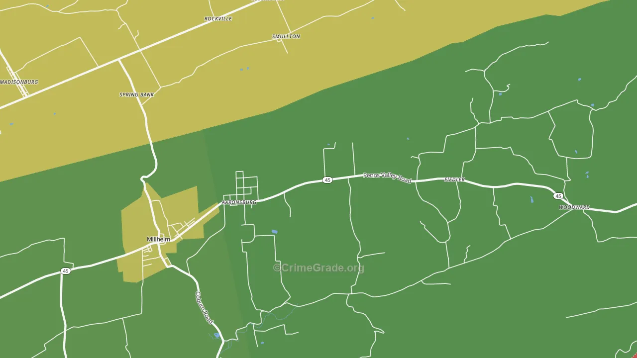 Aaronsburg, PA Map of Assault Rates