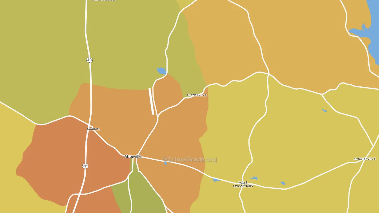 Abbeville, AL Map of Assault Rates