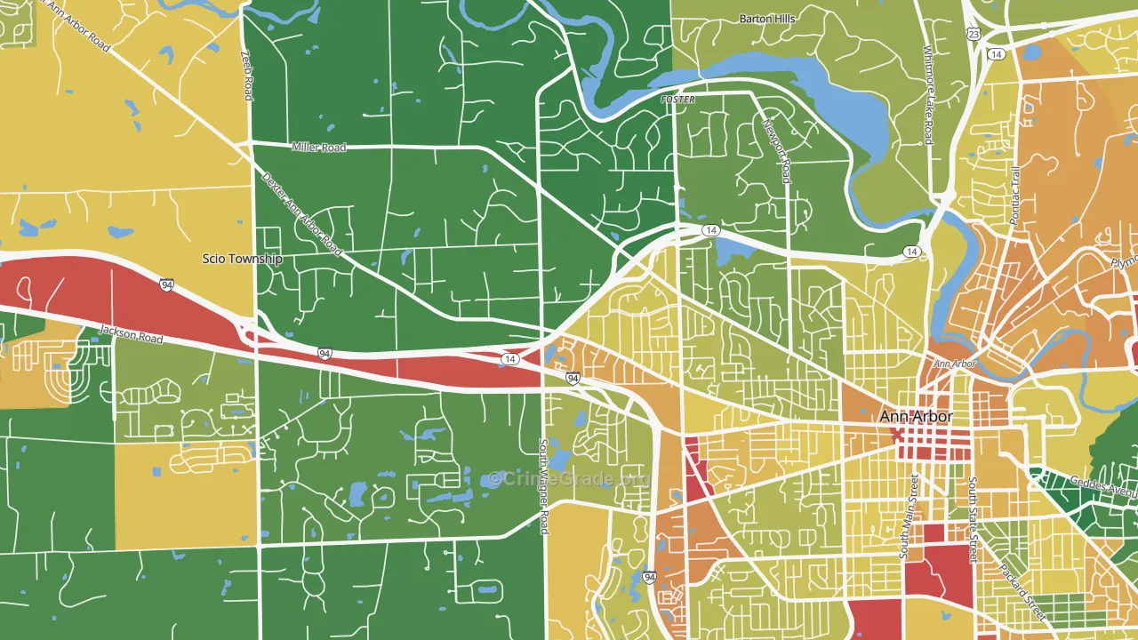 Abbot, Ann Arbor, MI Map of Assault Rates