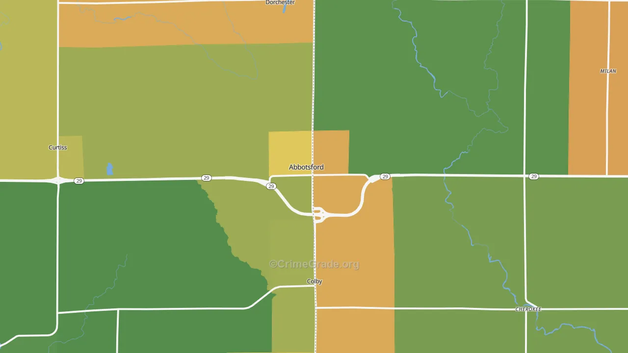 Abbotsford, WI Map of Assault Rates