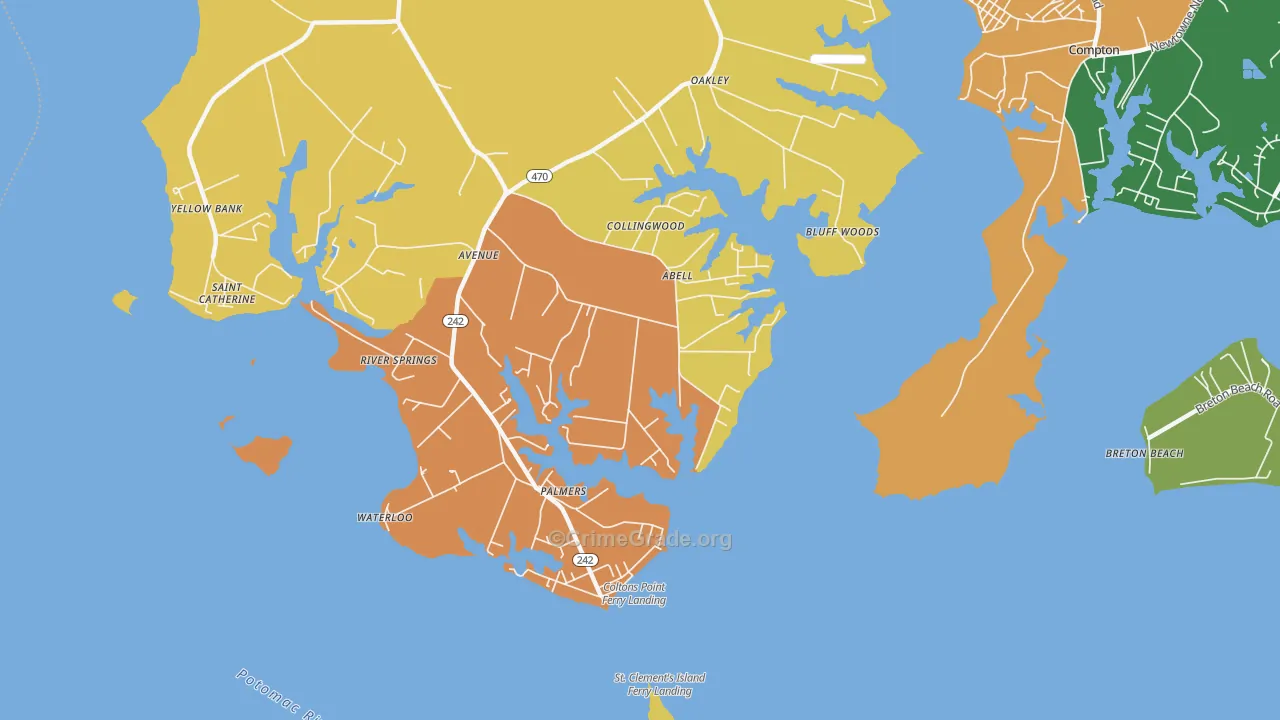 Abell, MD Map of Assault Rates