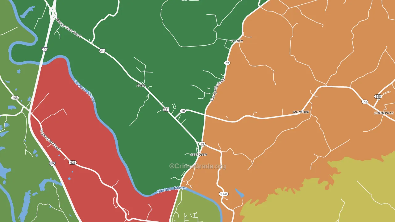Aberdeen, KY Map of Assault Rates