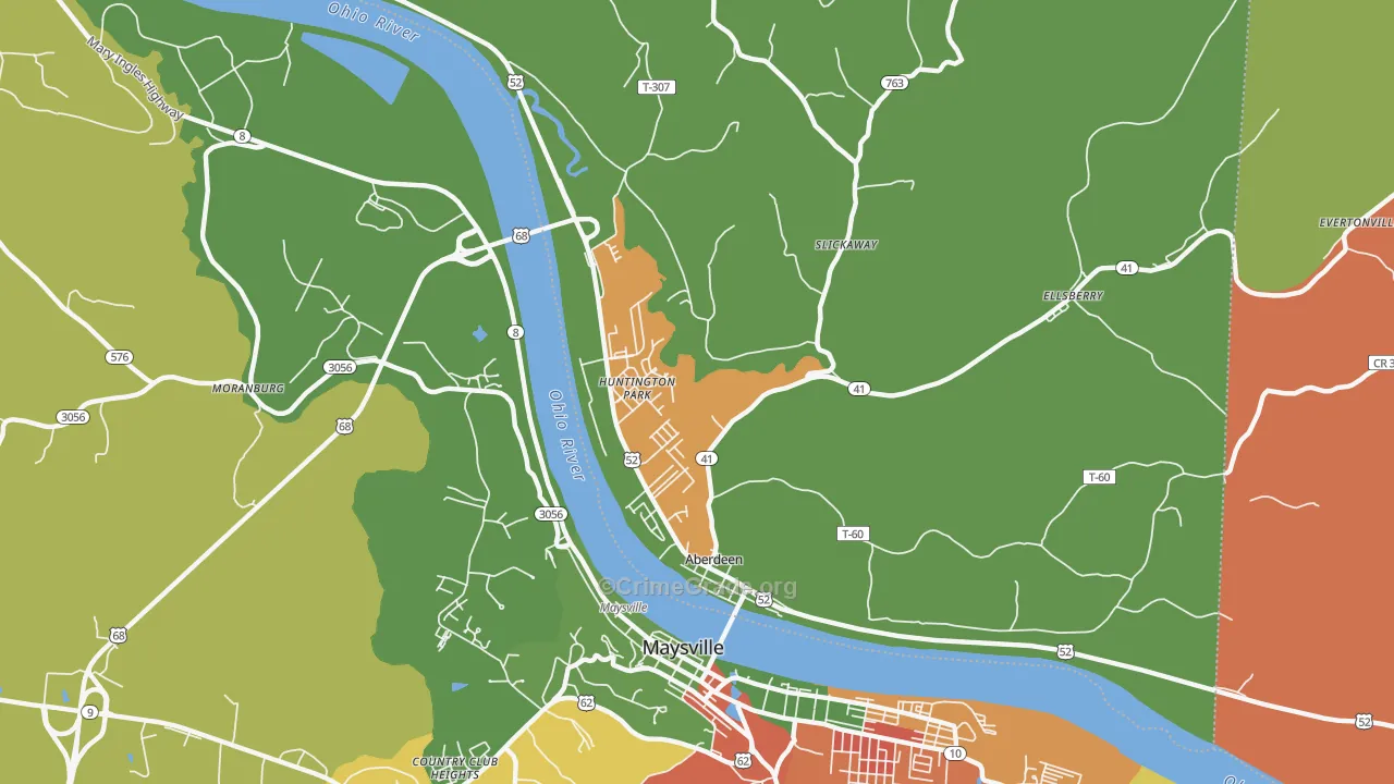 Aberdeen, OH Map of Assault Rates