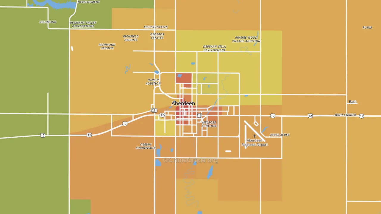 Aberdeen, SD Map of Assault Rates