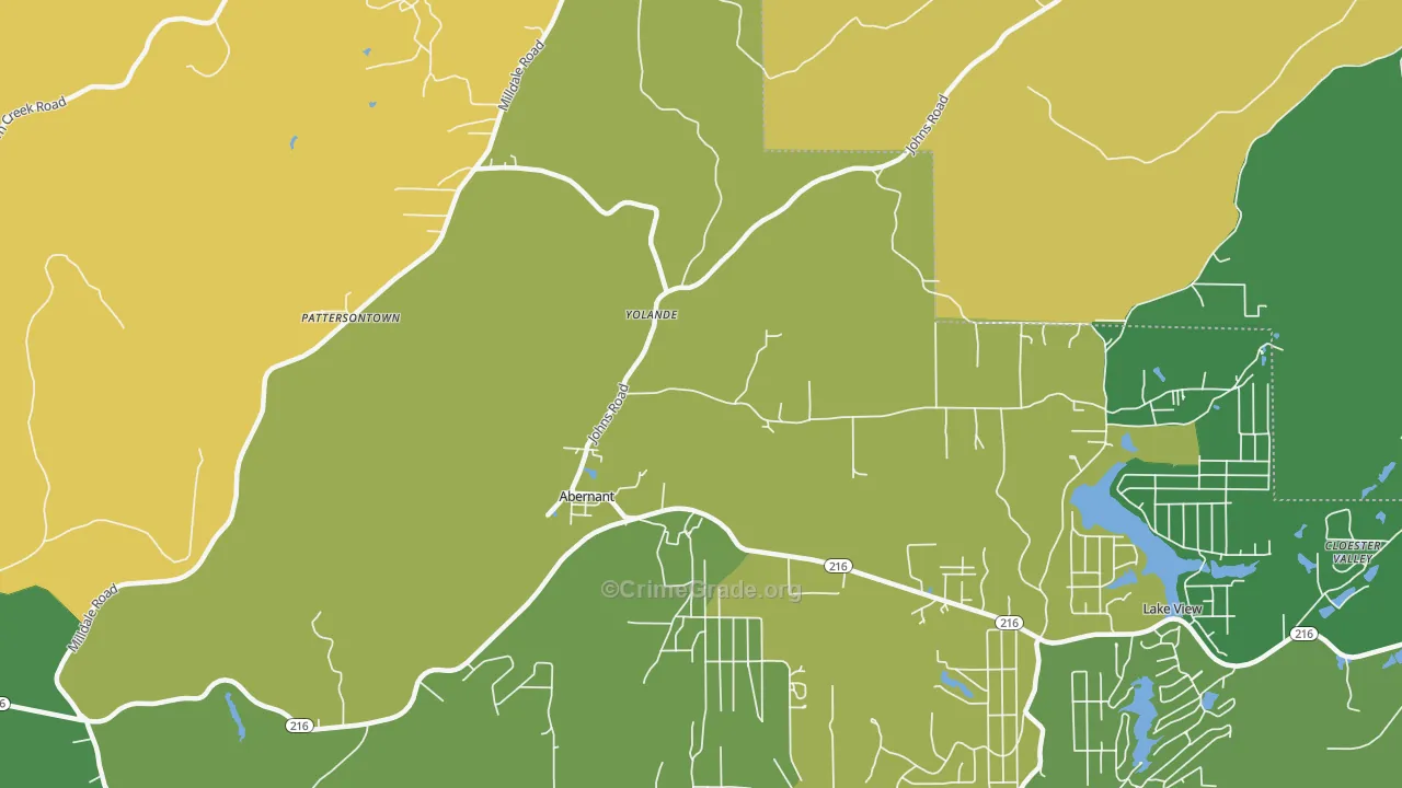 Abernant, AL Map of Assault Rates