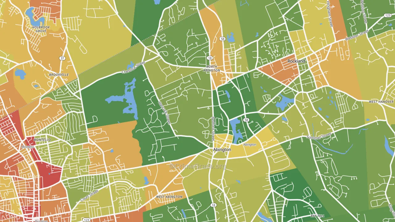 Abington, MA Map of Assault Rates