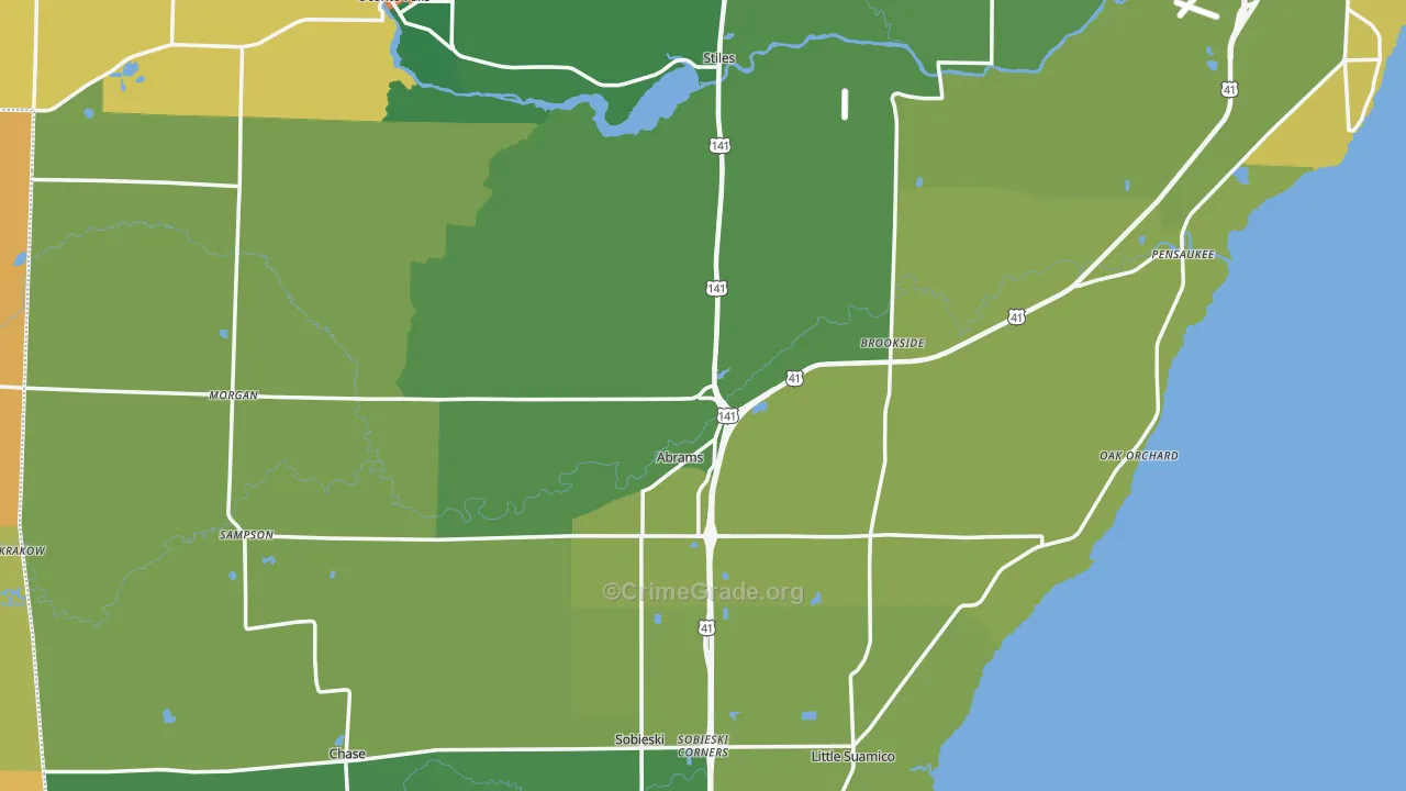 Abrams, WI Map of Assault Rates