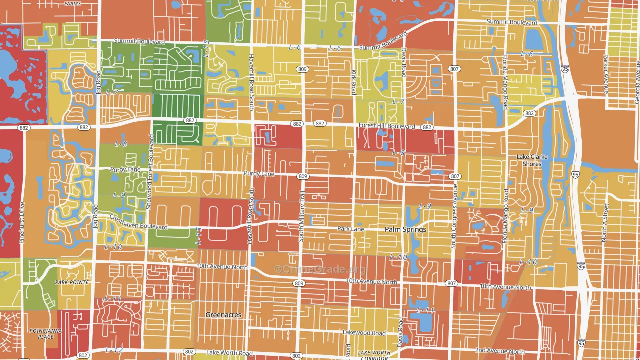 Acacia Villas, FL Map of Assault Rates