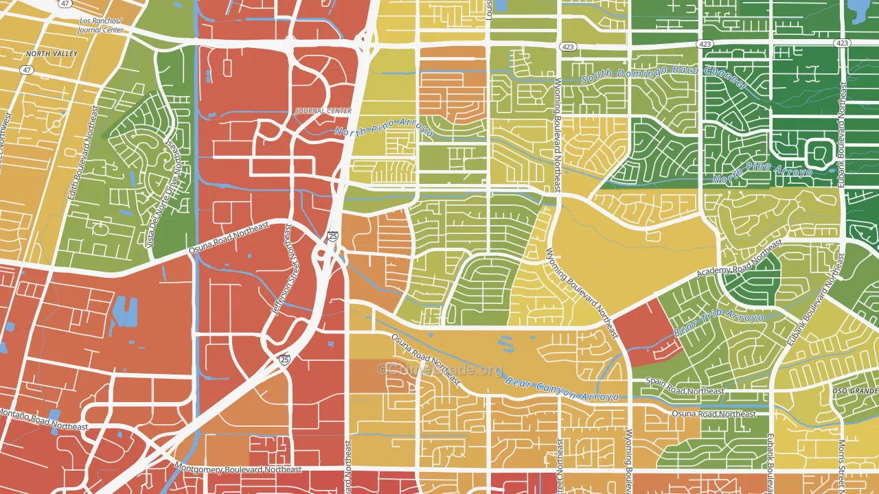 Academy Acres North, Albuquerque, NM Map of Assault Rates