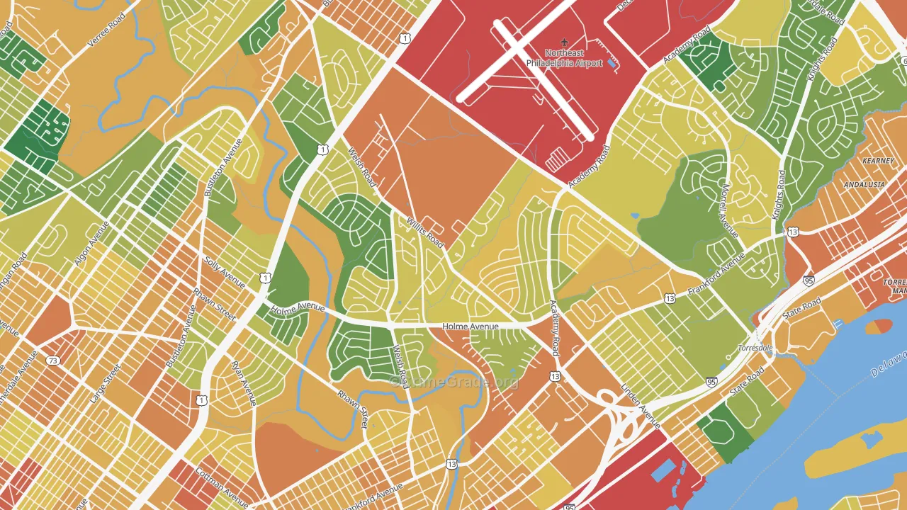 Academy Gardens, Philadelphia, PA Map of Assault Rates
