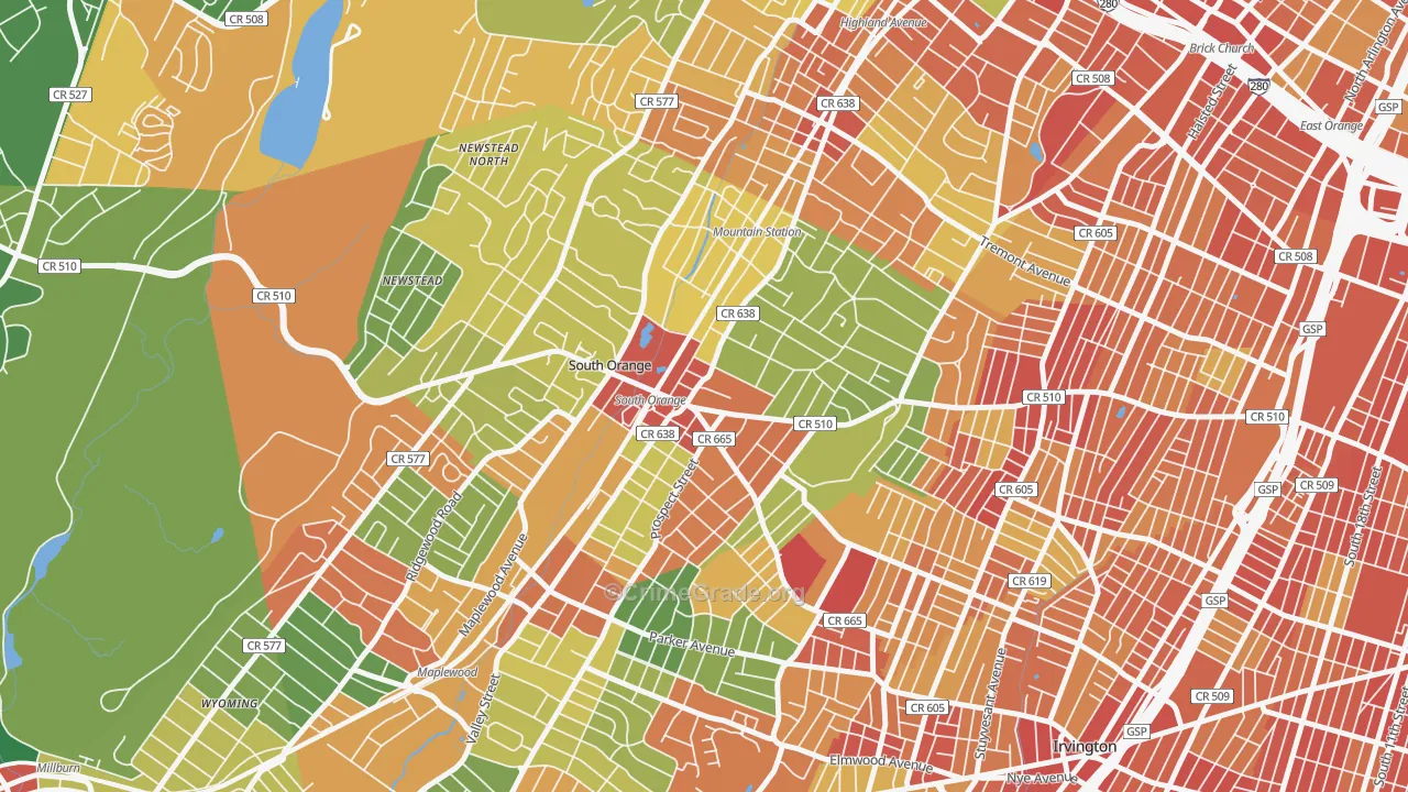 Academy Heights, Orange, NJ Map of Assault Rates
