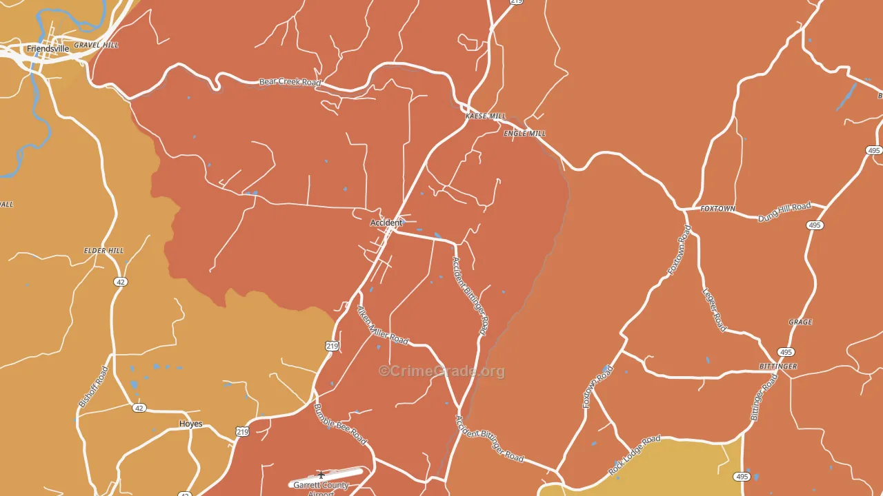 Accident, MD Map of Assault Rates