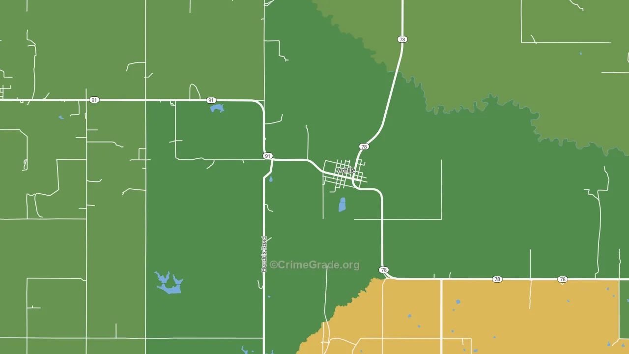 Achille, OK Map of Assault Rates