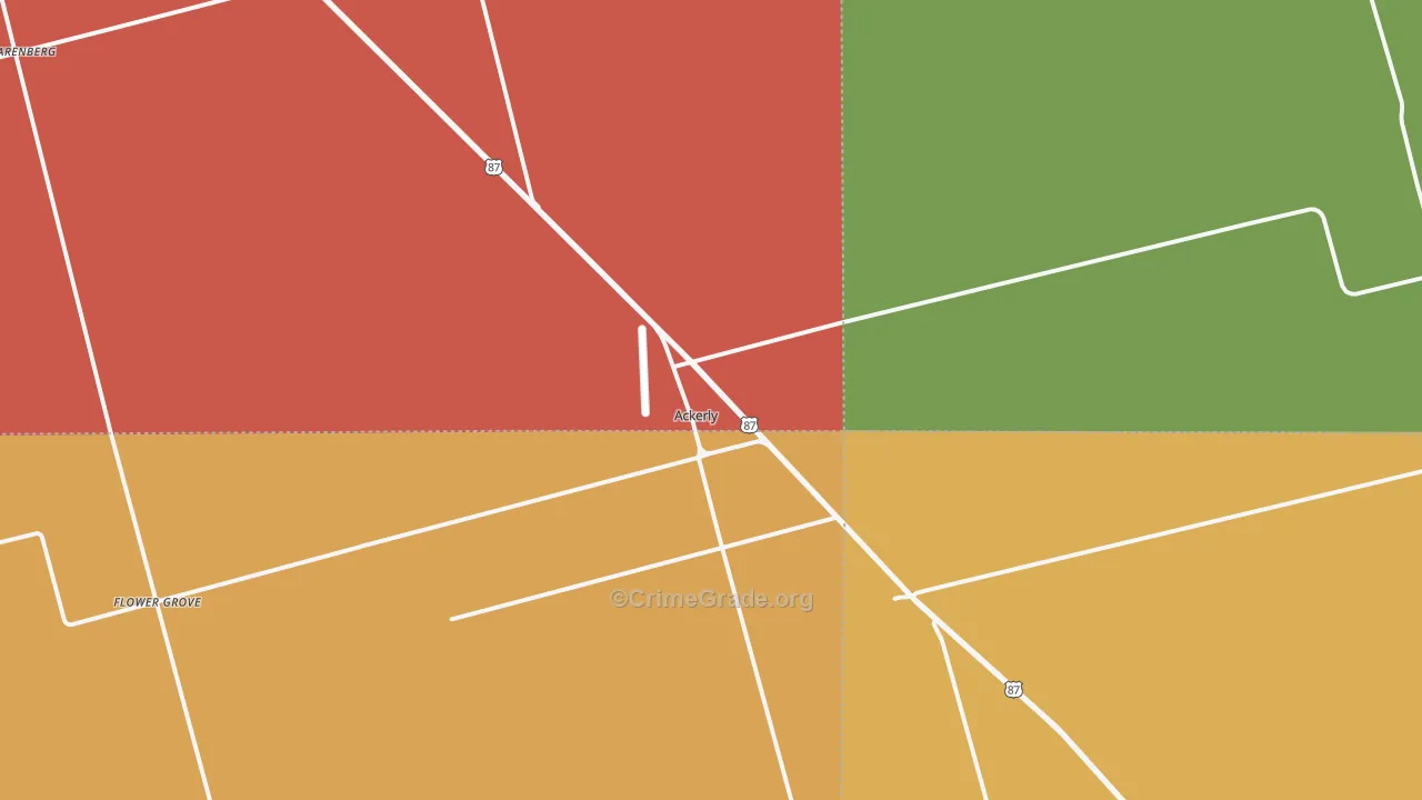 Ackerly, TX Map of Assault Rates