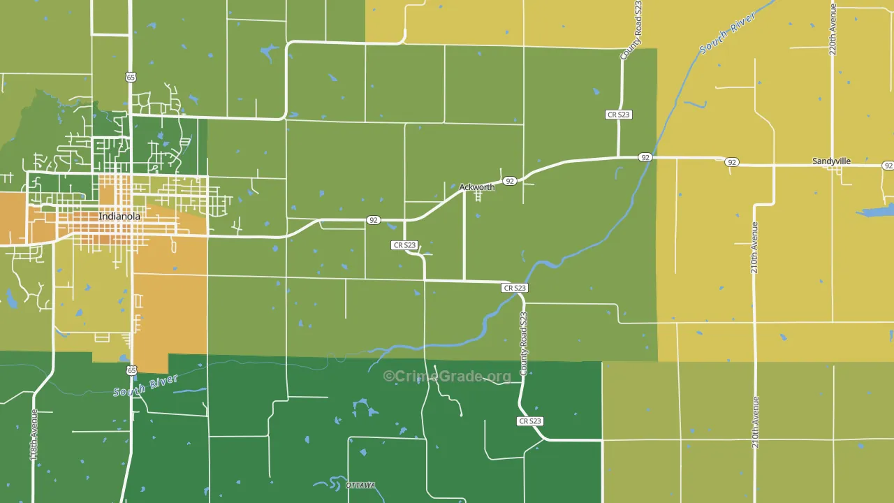 Ackworth, IA Map of Assault Rates