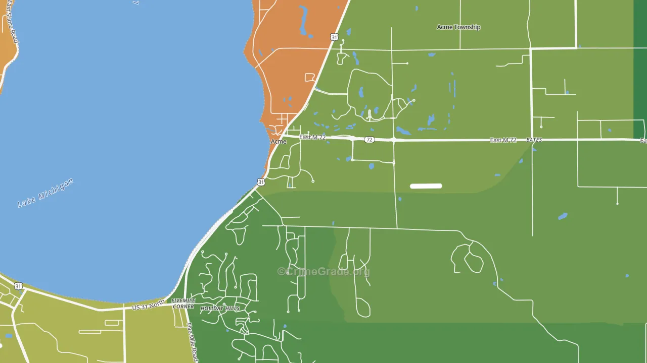 Acme, MI Map of Assault Rates