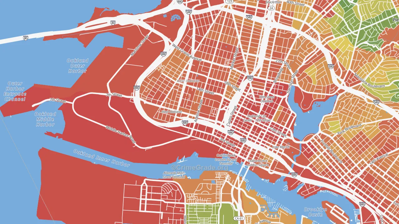 Acorn, Oakland, CA Map of Assault Rates