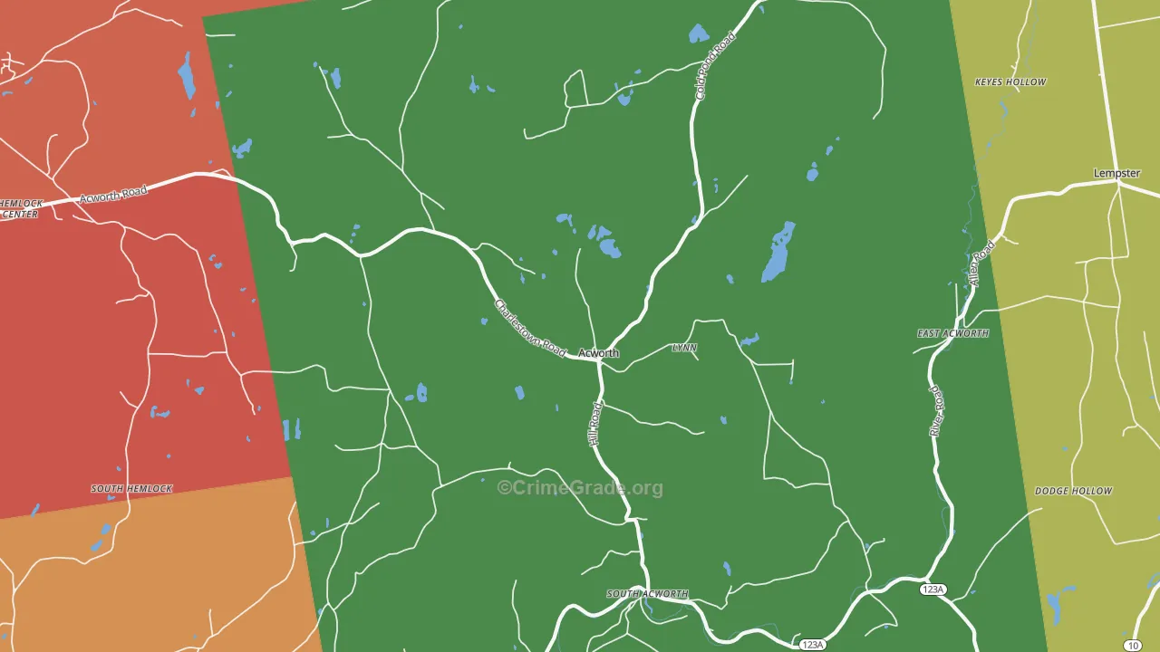Acworth, NH Map of Assault Rates