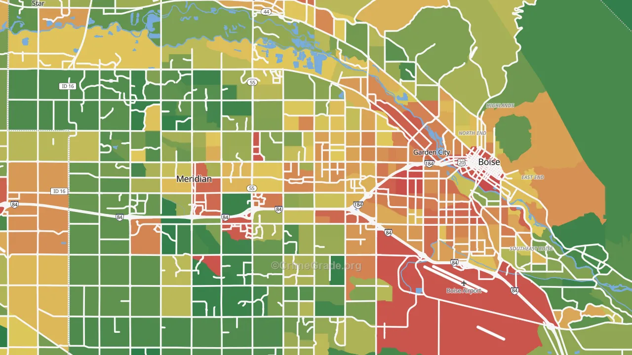 Ada County, ID Map of Assault Rates