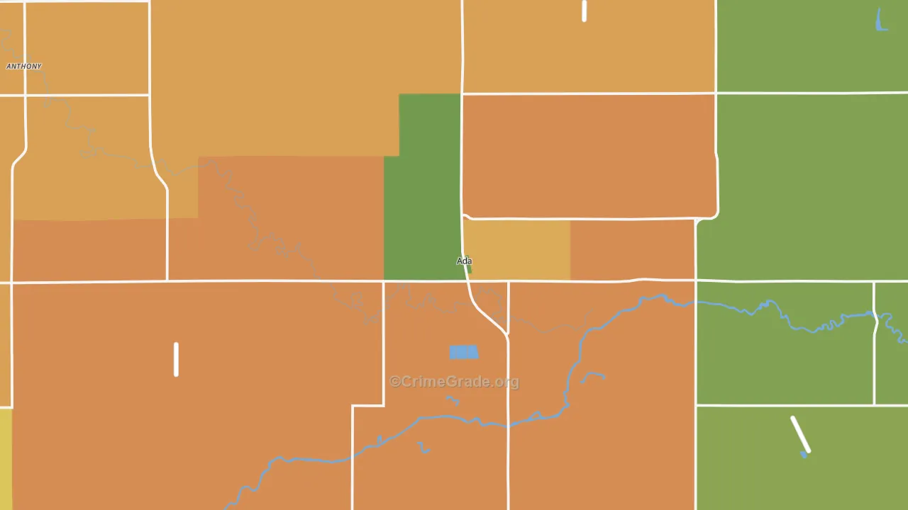 Ada, MN Map of Assault Rates