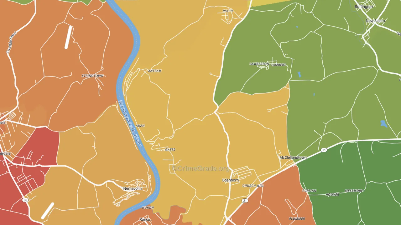 Adah, PA Map of Assault Rates