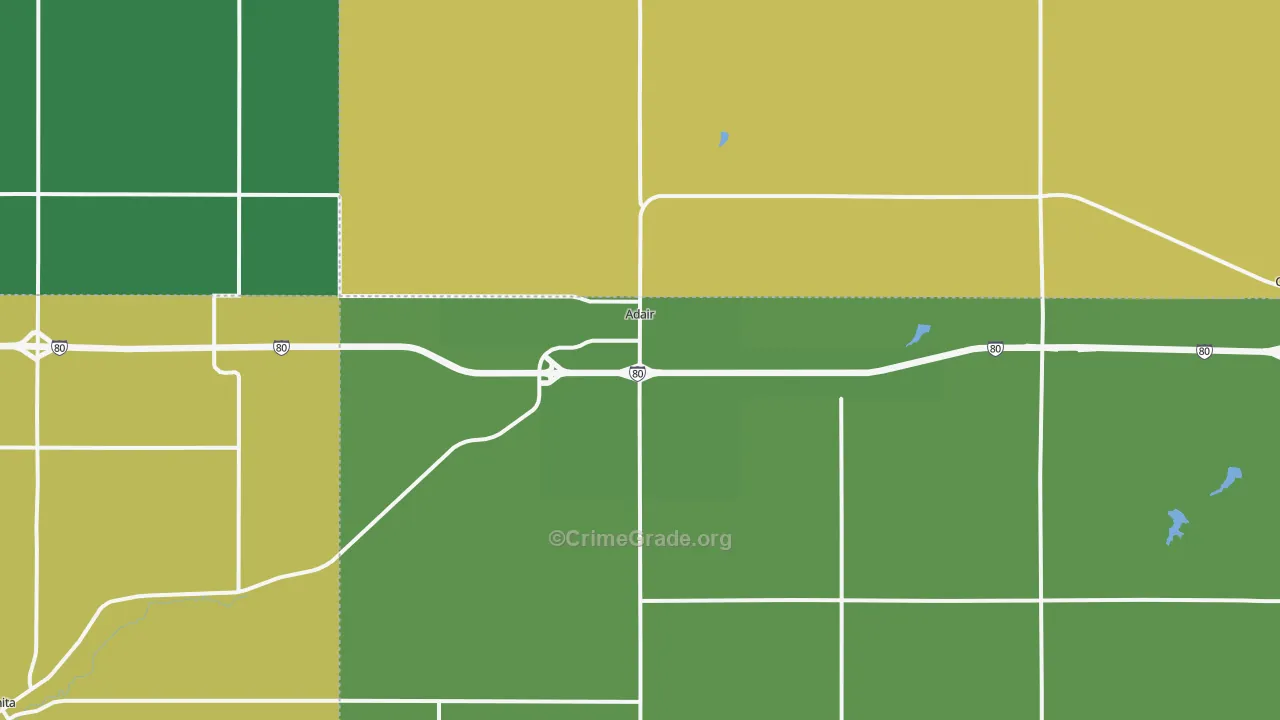 Adair, IA Map of Assault Rates