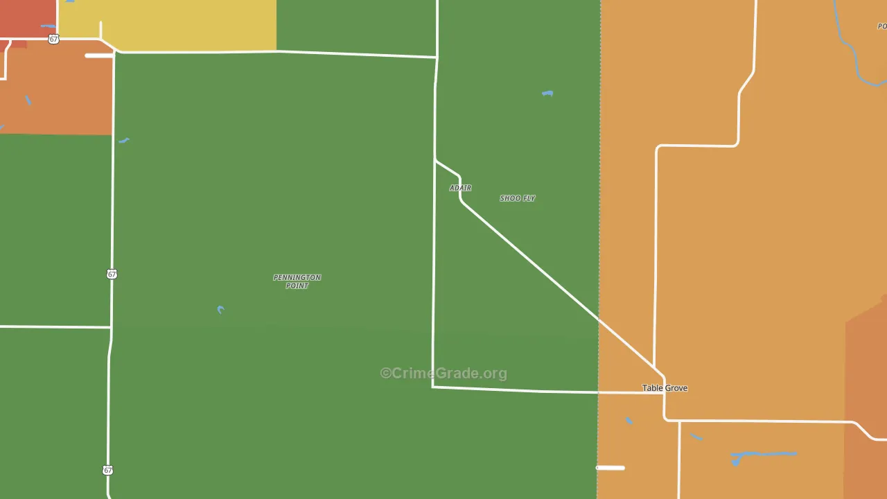 Adair, IL Map of Assault Rates