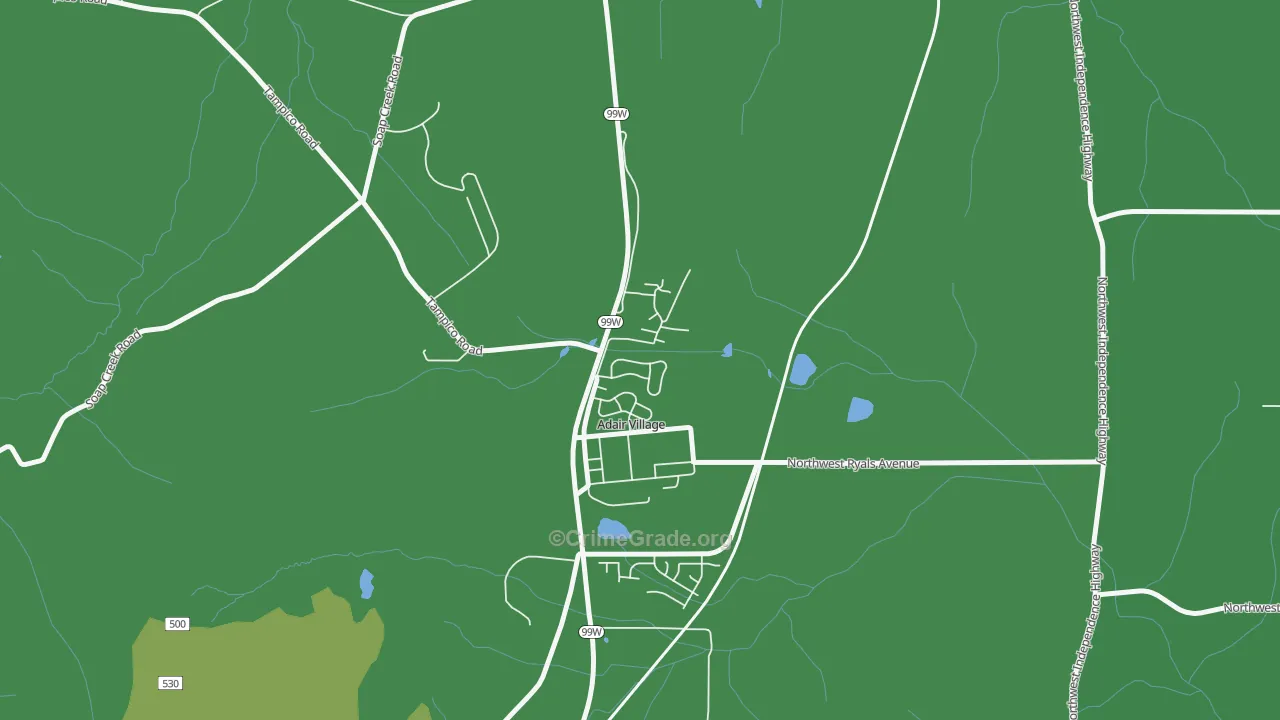 Adair Village, OR Map of Assault Rates