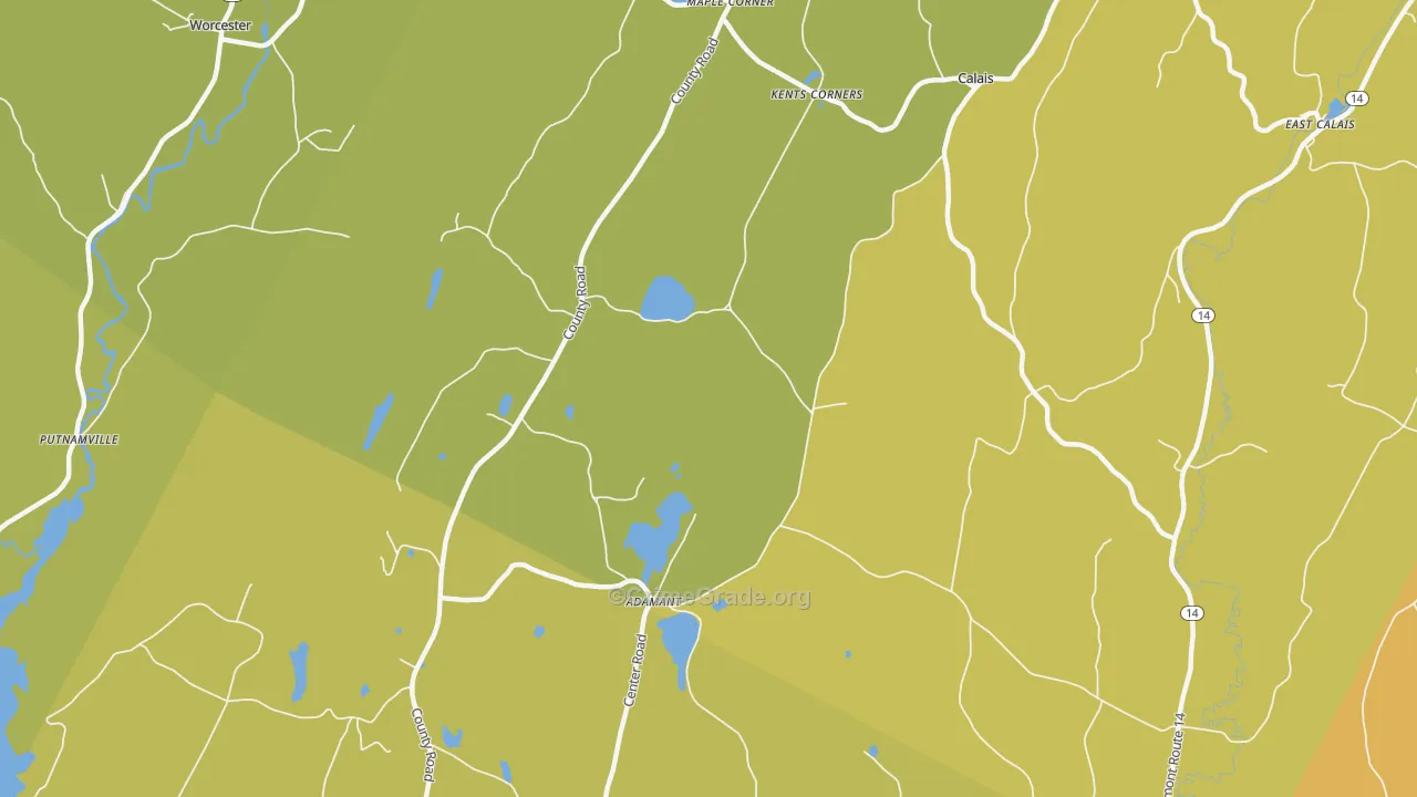 Adamant, VT Map of Assault Rates