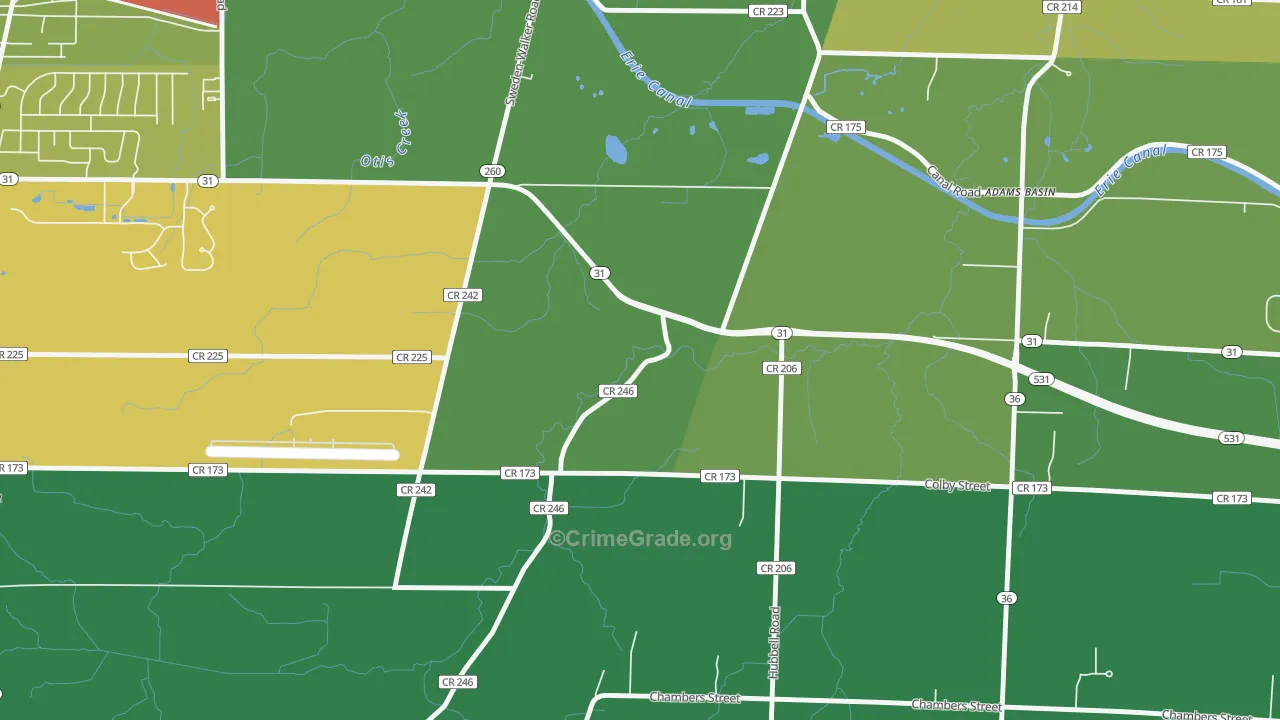 Adams Basin, NY Map of Assault Rates