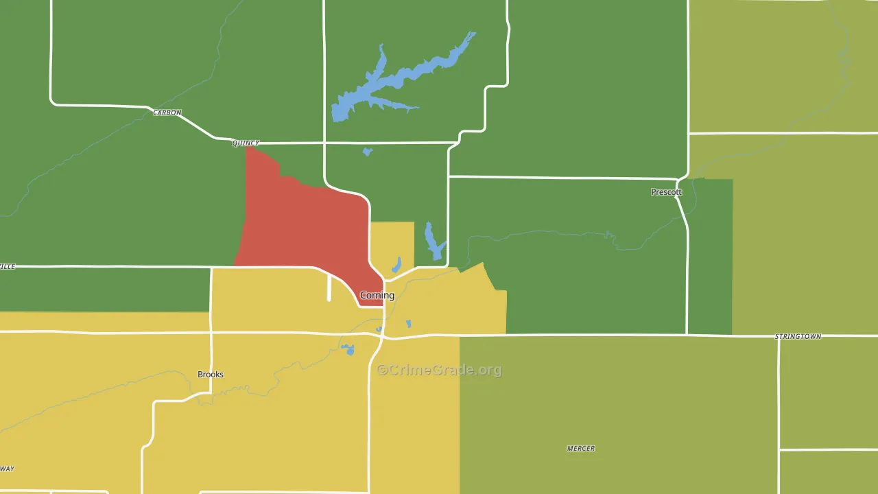 Adams County, IA Map of Assault Rates