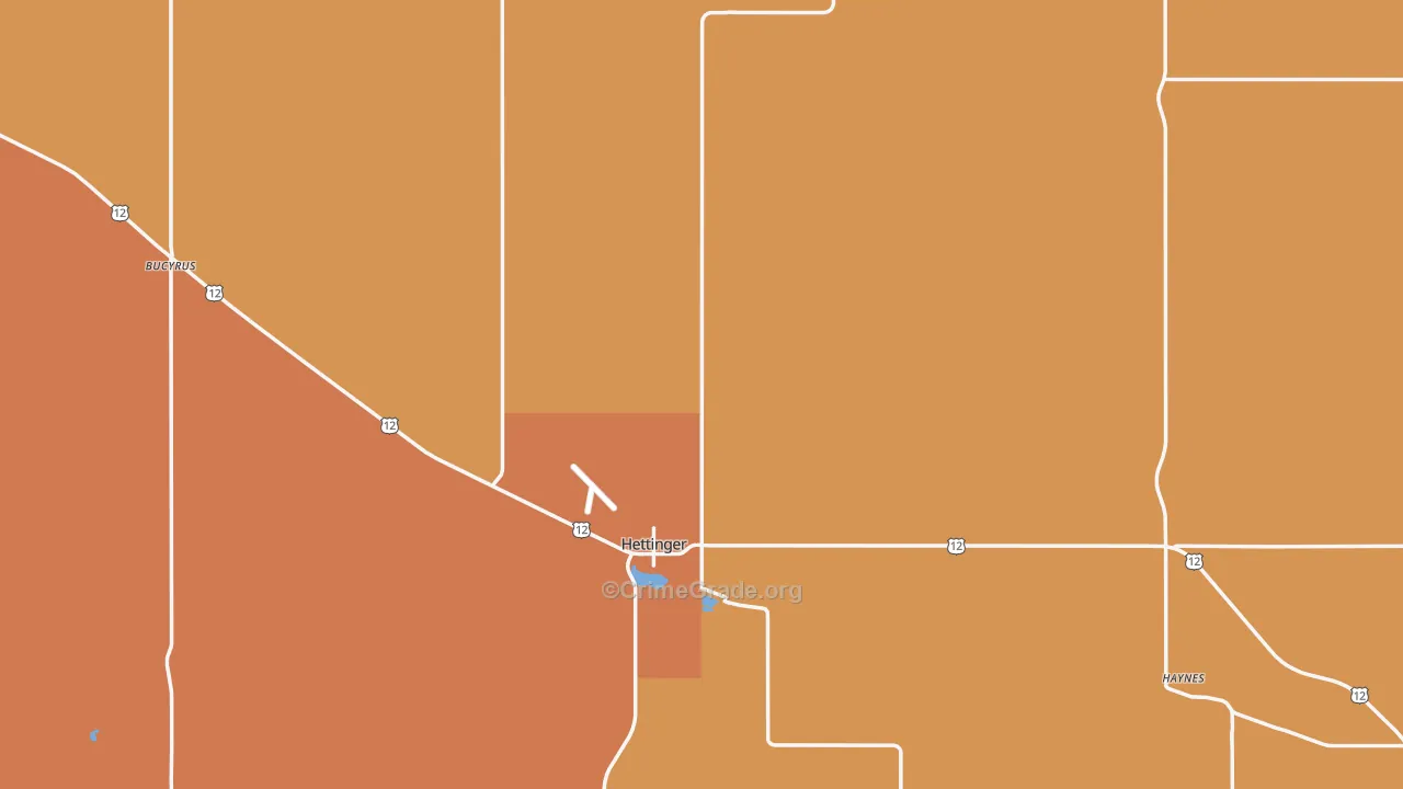 Adams County, ND Map of Assault Rates