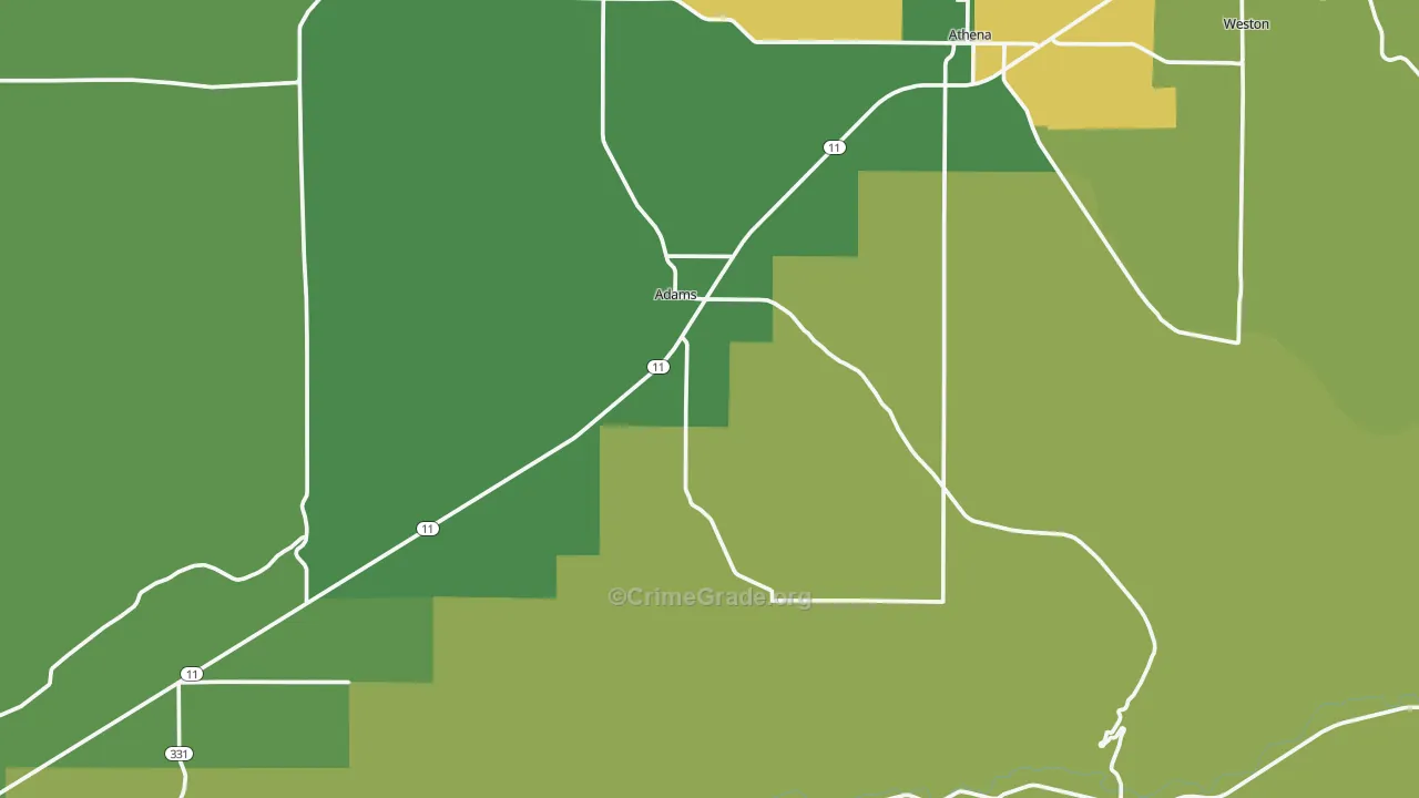 Adams, OR Map of Assault Rates