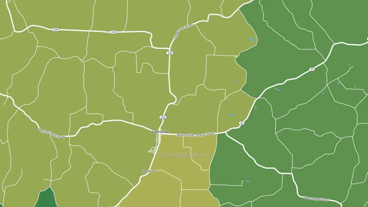 Adamsville, OH Map of Assault Rates