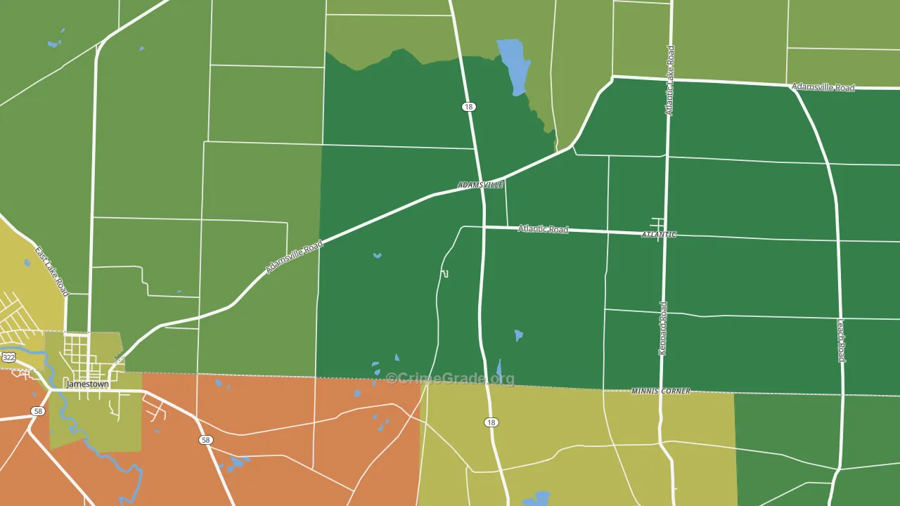 Adamsville, PA Map of Assault Rates