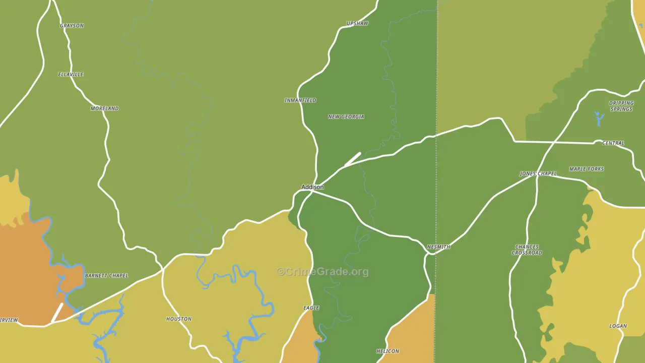 Addison, AL Map of Assault Rates