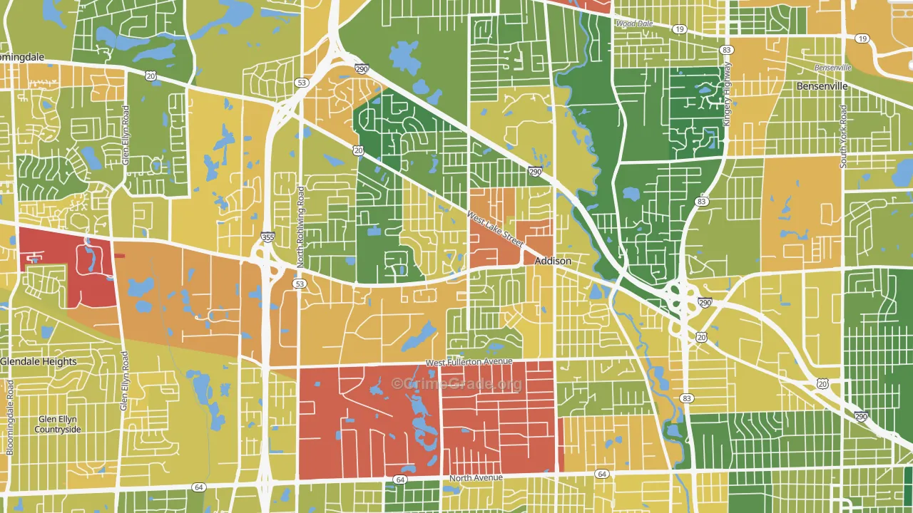 Addison, IL Map of Assault Rates