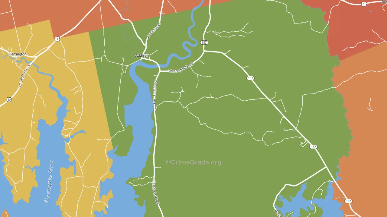 Addison, ME Map of Assault Rates