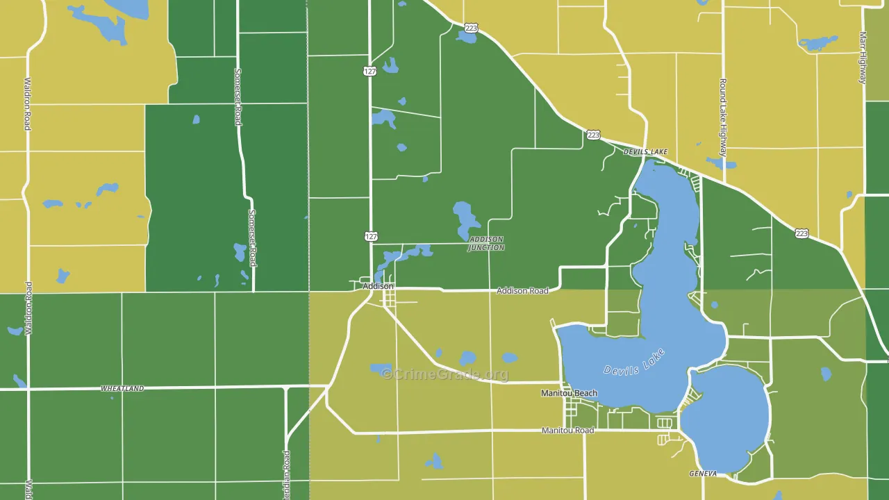 Addison, MI Map of Assault Rates
